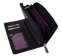 Mala Leather Womens Long Leather Purse/Wallet Origin Collection - Black