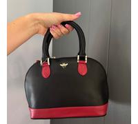 Mala leather Women's Mason Bee Zip Round Leather Grab Multiway Shoulder Bag in Black Mala leather Black One Size