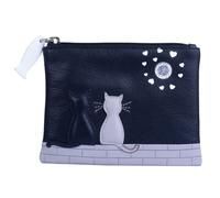 Mala leather Women's Midnight Cats Small Leather Coin Purse with RFID Protection in Black Mala leather Black Small