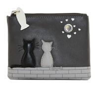 Mala leather Women's Midnight Cats Small Leather Coin Purse with RFID Protection in Dark Grey Mala leather Dark Grey Small