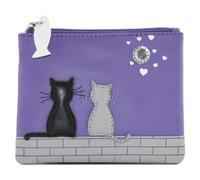 Mala leather Women's Midnight Cats Small Leather Coin Purse with RFID Protection in Purple Mala leather Purple Small