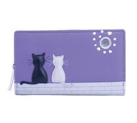 Mala leather Women's Midnight Collection RFID Cat Appliqué Leather Purse in Purple Mala leather Purple One Size