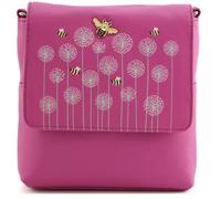 Mala leather Women's Moonflower Bee Floral Leather Mini Crossbody Bag in Pink | Size: Small Mala leather Pink Small