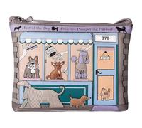 Mala leather Women's Pampered Pooch Leather Crossbody Bag - Dog Grooming Parlour | Size: Small Mala leather Multicolor Small