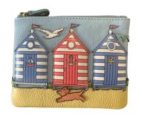 Mala leather Women's Sandbanks Beach huts RFID Leather Purse in Blue Mala leather Blue One Size