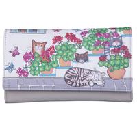 Mala leather Women's Santorini Cats Leather Matinee Purse - Soft Nappa RFID Wallet in White | Size: Large Mala leather White Large