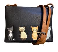 Mala leather Women's Sitting Cats Leather Crossbody Bag in Black Mala leather Black One Size