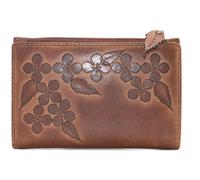 Mala leather Women's Wild Bloom Classic Floral Compact Tan Leather Purse Mala leather Tan One Size