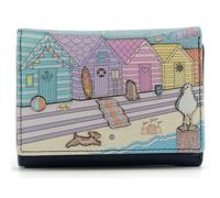 Mala Leather Woolacombe Beach & Dog Scene Trifold Leather Purse - Multi