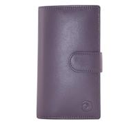 Mala RFID Ladies Quality Real Leather Large Tab Purse Wallet Coin Security Card (Purple)