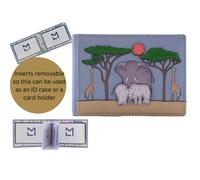 Mala Safari Elephant & Giraffe Scene RFID Card ID Holder, Leather, 10 x 7 x 1 cm, Savanna