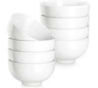 MALACASA 14 oz Small Porcelain Soup Bowls Set of 8, White Ceramic Cereal Bowls for Oatmeal Salad Fruit Rice, Dishwasher and Microwave Safe, Series Regular