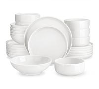 MALACASA 24-Piece Plates and Bowls Sets, Porcelain Dinner Sets for 6 People