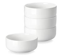 MALACASA 650ML Cereal Bowl, Porcelain White Soup Bowls Set of 4, Chip Resistant Ceramic Salad Bowl Modern Dessert Bowl Breakfast Bowl Noodle Bowl, Microwave and Dishwasher Safe, Series Luna