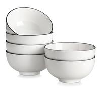 MALACASA Porcelain Soup Bowls, White Ceramic Cereal Bowls for Kitchen, Dishwasher and Microwave Safe, Series Regular 26Oz