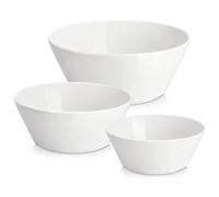 MALACASA Ceramic Bowls Set of 3-35/60/105oz (1/1.8/3.1L) White Serving Bowls for Pasta, Soup, Salad - Stackable, Dishwasher & Microwave Safe, REG-Decca Serie
