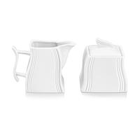 Malacasa Flora Series 3-Piece Milk and Sugar Set with Lid, Milk Jug, Sugar Bowl, Milk and Sugar Containers Ceramic Kitchen Accessories