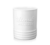 MALACASA Kitchen Utensil Holder, 7.2'' Large Cooking Utensil Holder for Kitchen Counter, Ceramic Utensil Crock for Countertop, White Farmhouse Utensils Organizer, Series REG