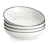 MALACASA Large Pasta Bowls Set of 4, Pasta Bowls Large, Pasta Bowls Set, Ceramic Bowls Sets, Microwave and Dishwasher Safe, 4 Piece, 42OZ/1250 ML, 8.85 Inch, Series Regular