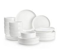 MALACASA Plates and Bowls Set, 24 Piece Porcelain Dinnerware Set for 8