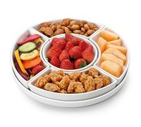 MALACASA Porcelain Divided Serving Dishes, Appetizers Tray, Serving Tray for Party - Perfect for Chips and Dip, Fruit, Veggies, Candy and Snacks, Divided Serving Platter, White