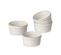 MALACASA Ramekins 4 Oz Oven Safe, Ceramic Creme Brulee Souffle Dishes, Pudding Custard Cups Ramekin For Baking, Small Dipping Sauce Bowls, Set of 4, Microwave and Dishwasher Safe, Arctic White