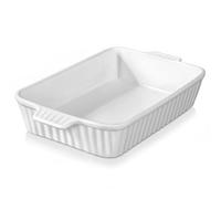 MALACASA Series Bake, 3020ML Ceramic Baking Dish Casserole Dish for Oven, Large Rectangular Bakeware,Porcelain Lasagna Pans with Handles White