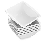 Malacasa, Series Blance, 6-Piece 5.75 inch 12 Ounce Ivory White Porcelain China Ceramic Cream White Cereal Bowls(14.5*14.5*6cm)(Set of 6)