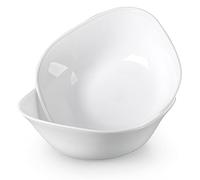 MALACASA, Series Esmer, Opal Glass Pasta Bowls Salad Bowl Set with 2-Piece 9.5-inch Bowls, Service for 6