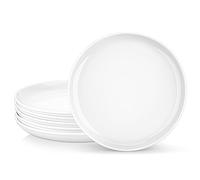 MALACASA, Series REG, White Dinner Plates for 6 People, 10.5'' Porcelain Round Dinner Plates, Dinner Set Appetizer, Pasta, Soup, Fruit, Microwave Dishwasher Safe