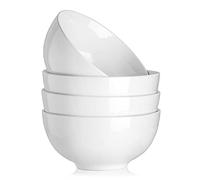 MALACASA, Series Regular, 1250ml White Porcelain Bowl/Cereal Bowl/Soup Bowl/Pasta/Dessert Bowl/Breakfast Bowl/Ice Cream Bowl/Snack&Dip Bowls(18 * 18 * 9cm), Set of 4
