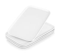MALACASA Serving Platter, 4 Piece Porcelain Serving Dishes, Rectangular Serving Tray for Entertaining Parties, White Platters for Serving Food, Sushi, Appetizer, Dessert, Dinner