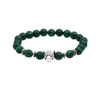 Malachite Beaded Bracelet with Owl & Buddha Head - Handmade Spiritual Jewelry for Men & Women (Elephant/Lion Head)