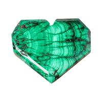 Malachite Crystals - Raw Natural Heart Disc, Polished Green Crystal Stone | Heart Shaped Malachite Ornament for Household Decoration, Jewelry Making, Irregular Mine Marking Crystal Kunstver