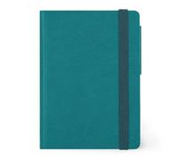 Legami - Small Ruled Notebook, 192 Pages, Soft PU Cover, FSC® Certified Paper, 90 g/m² Ivory Paper, Monthly Planner, Address Book, Bookmark, 9.5 x 13.5 cm, Malachite Green