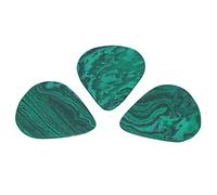Malachite Guitar Picks, Thick Plectrums, 3 Pcs Blue - Bright Tone, Natural Stone Durability, Ideal For Acoustic And Electric Guitar Players