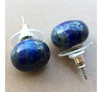 Malachite Lapis Lazuli Tiger Eye Opal Crystal Howlite Goldstone Blue Sand Jaspe Bead Stud Earrings,Lapis Lazuli MC9563