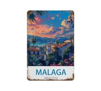 Malaga Andalucia,Vintage Metal Tin Sign Retro Wall Art Decor House Plaque Poster for Home Bar Pub Garden Kitchen Coffee Garage Decoration(20x30cm)8x12 inch-T7