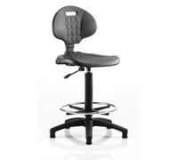 Malaga High Rise Draughtsman Task Operator Chair Black Polyurethane Seat And Back Without Arms