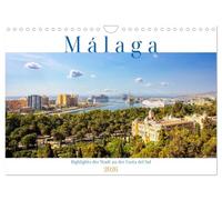 Malaga Highlights of the city on the Costa del Sol UK-Version (Wall Calendar 2026 DIN A4 Landscape), CALVENDO 12 Month Wall Calendar
