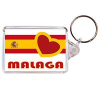 Malaga - Love Spain/Spanish Towns & Cities Flag - Double Sided Large Keyring Souvenir/Gift/Present