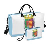 Malaga Province Flag Duffle Bag for Travel & Make up Pouch Set of 2, Prints Womens Sports Duffle Bag Duffel for Traveling