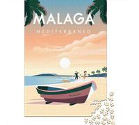 Malaga Spain 1 Adult Paper Puzzle, Landmark Urban View, Matte Printed Jigsaw for Puzzle Lovers, Birthday Gift, Decorative Artwork, Paper Board, 70x50cm/1000pcs