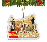 Malaga Spain Christmas Ornament Acrylic Christmas Tree Pendant Decorations Classic Travel Souvenir Gift Collection -689