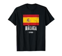 Málaga Spain | ES Flag City - Bandera Española Ropa - T-Shirt