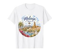 Malaga Spain Oldest City Europe Costa del Sol Value Graphic T-Shirt, Men, White, L
