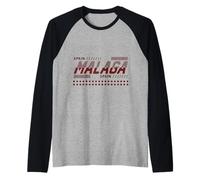 Malaga Vacation Holiday Spain Flag Raglan Baseball Tee