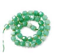 Malahill Wholesale Natural Faceted Stone Beads for Jewelry Making Sold per Bag 5 Strands Inside Cube Green Aventurine 6mm