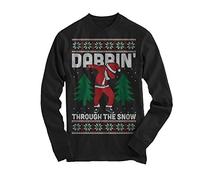 MALAIKA® Mens Classic Christmas Printed Sweatshirt Limited Edition Ugly Dabbin Through The Snow Sweater Fleece Xmas Jumper Novelty Vintage Retro Xmas Funny Gift (Black, X-Large)