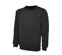 Malaika ® Mens Classic Plain Sweatshirt and Limited Edition Ugly Christmas Dabbin Through The Snow Mens Sweater Fleece Sweatshirt - Available in Plus Sizes (Small - XXL) (X-Large, Plain - Black)